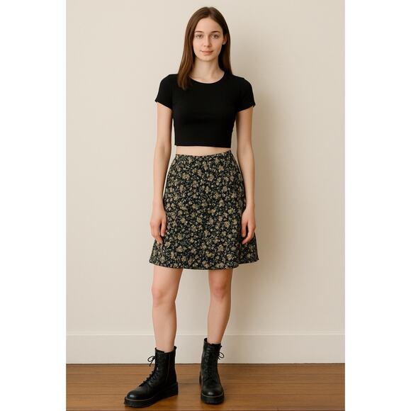 Vintage Compagnie Internationale Express Skirt 90s Grunge Y2K Medium Goth Black - Picture 1 of 11